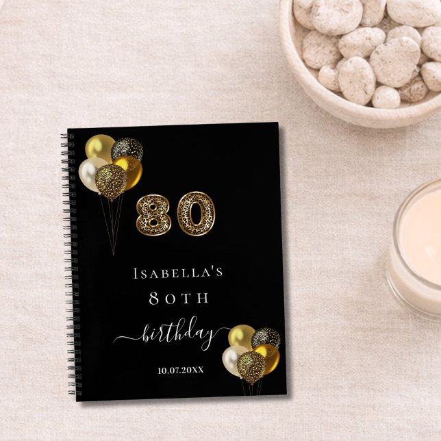 Libro de invitados 80 cumpleaños negro oro leopard (Subido por el creador)