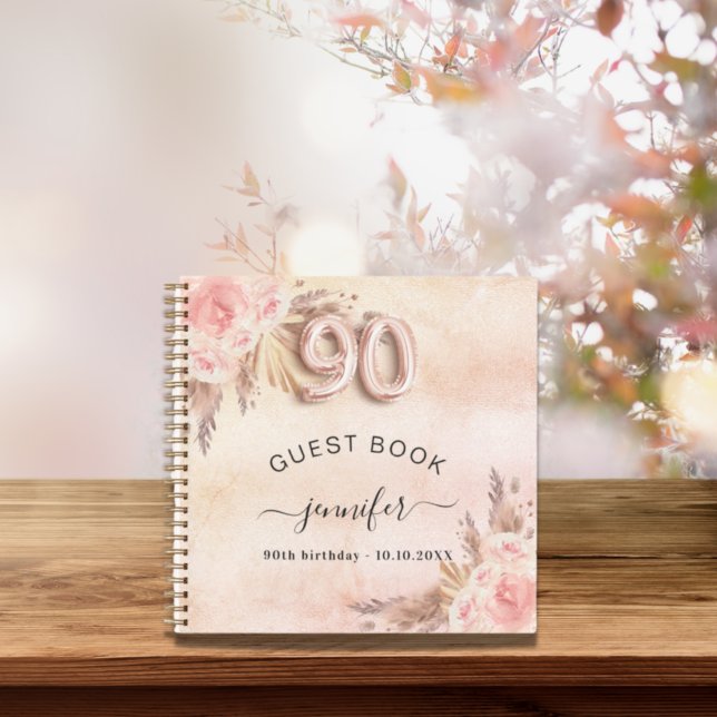 Libro de invitados 90º cumpleaños pampas rosa de o (Subido por el creador)