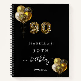 Libro de invitados 90 cumpleaños animal de leopard