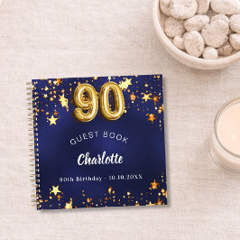 Libro de invitados 90 cumpleaños estrellas de oro 