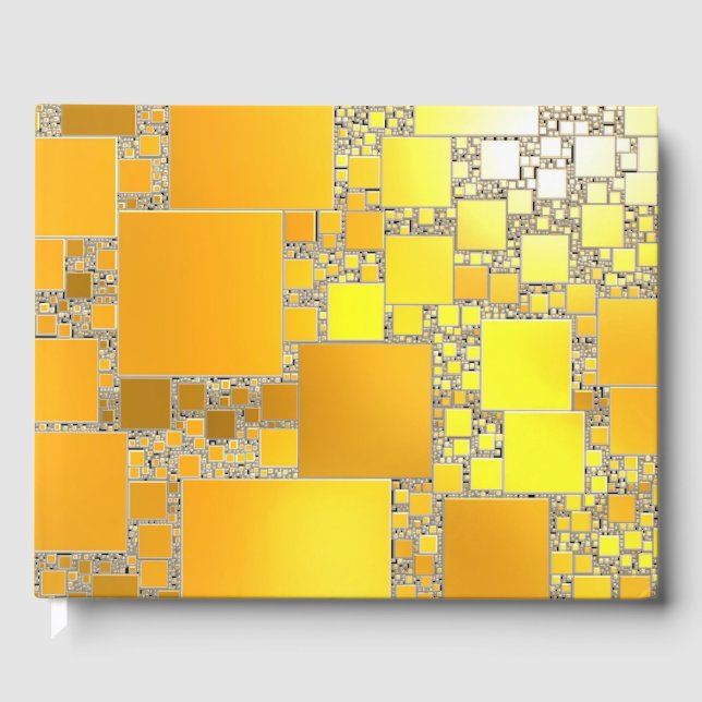 Libro de invitados amarillo y Naranja al cuadrado (Anverso)