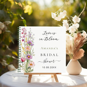 Libro de invitados Amor en flor morado rosa Ducha