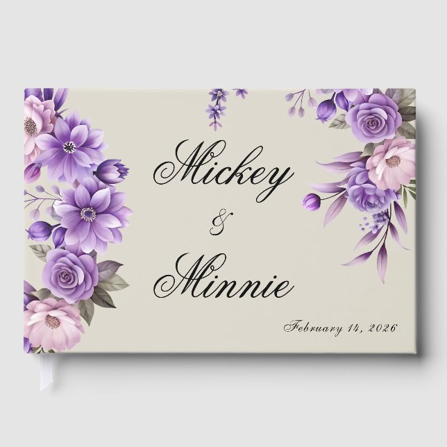 Libro de invitados atractivo personalizable con te (Anverso)