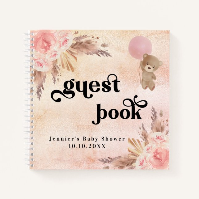 Libro de invitados baby ducha de peluche pasto pam (Anverso)