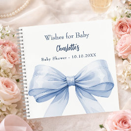 Libro de invitados Baby Shower blue bow boys