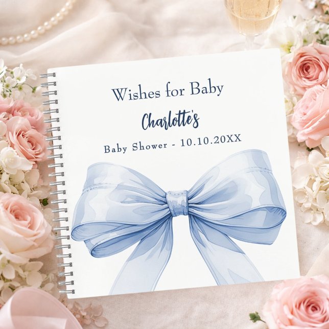Libro de invitados Baby Shower blue bow boys (Subido por el creador)