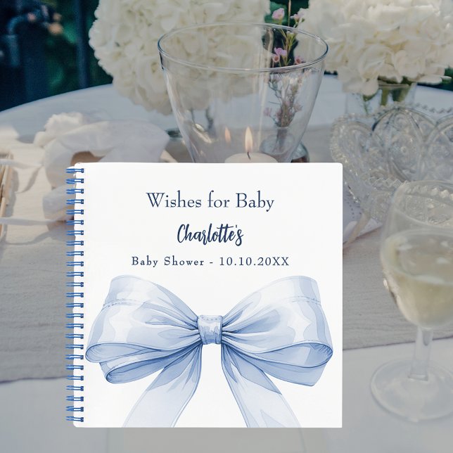 Libro de invitados Baby Shower blue bow boys (Subido por el creador)