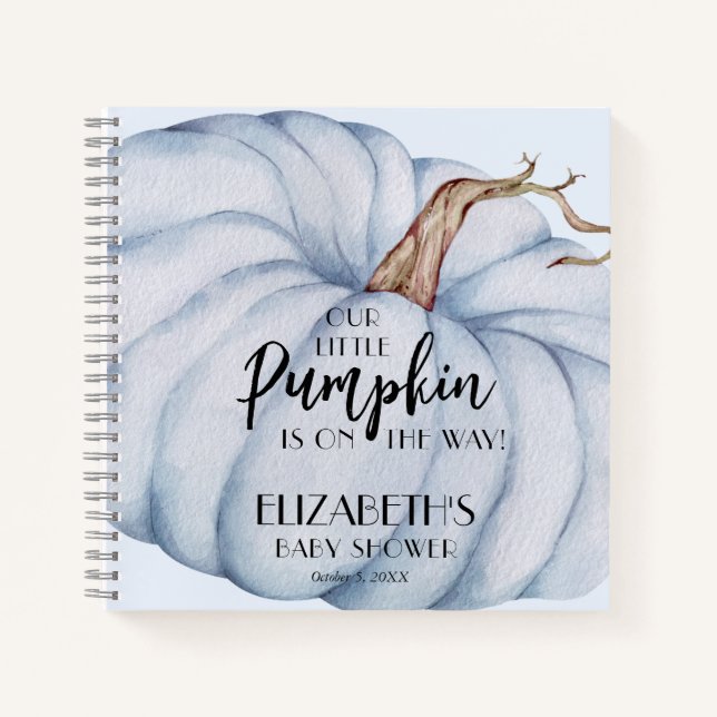 Libro de invitados Baby Shower Blue Pumpkin (Anverso)