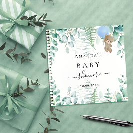 Libro de invitados Baby Shower blue teddy woland f