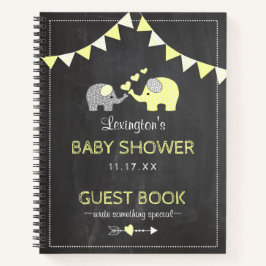 Libro de invitados Baby Shower Chalk para elefante