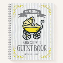 Libro de invitados Baby Shower con tema amarillo
