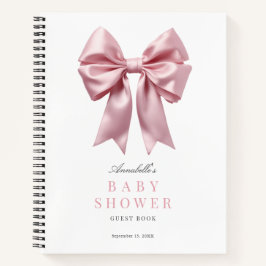 Libro de invitados Baby Shower Coquette Pink Bow R