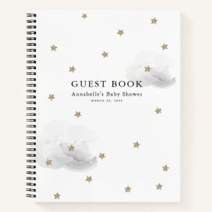 Libro de invitados Baby Shower de Gold Stars & Gra