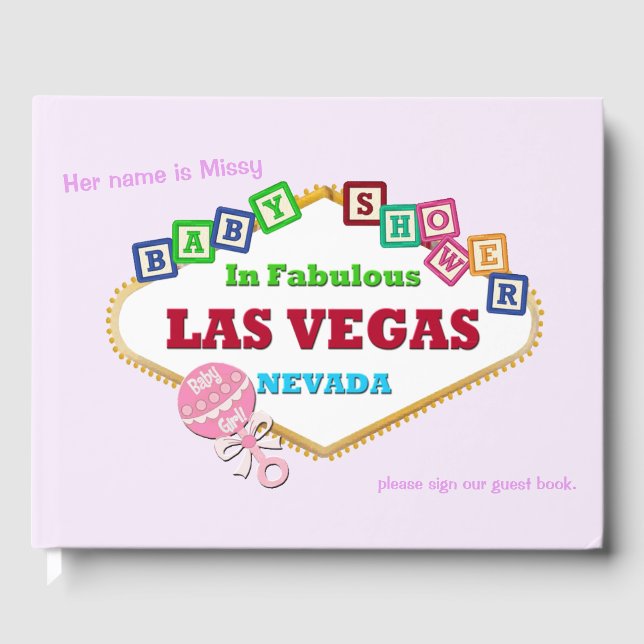 Libro de invitados Baby Shower de Las Vegas (Anverso)