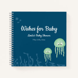 Libro de invitados Baby Shower Jellyfish Boy Blue