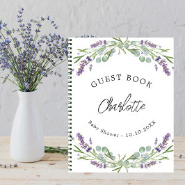 Libro de invitados baby shower lavanda violeta euc