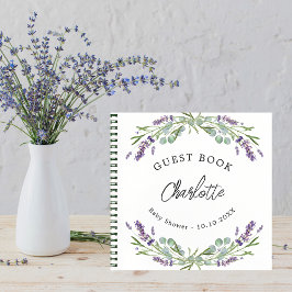 Libro de invitados Baby Shower lavender violet euc