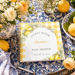 Libro de invitados baby shower limones gingham ver