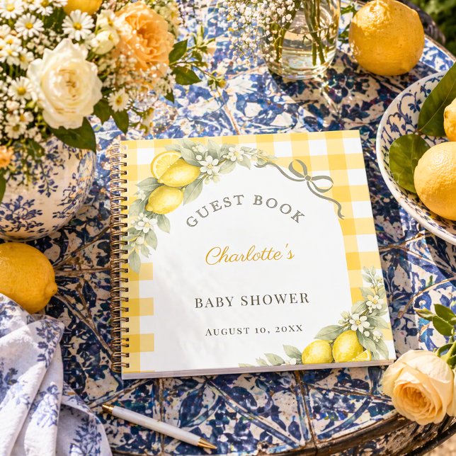 Libro de invitados baby shower limones gingham ver (Subido por el creador)