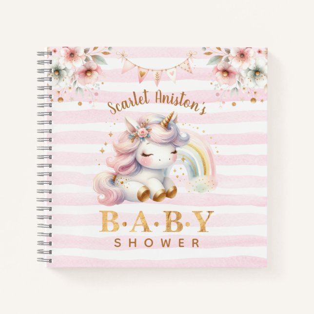 Libro de invitados Baby Shower Magic Unicorn (Anverso)