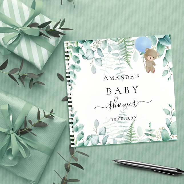 Libro de invitados Baby Shower osito azul bosque d (Subido por el creador)