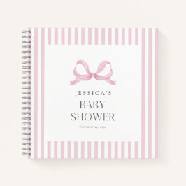 Libro de invitados Baby Shower Preppy Pink Striw B