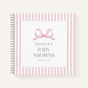 Libro de invitados Baby Shower Preppy Pink Striw B