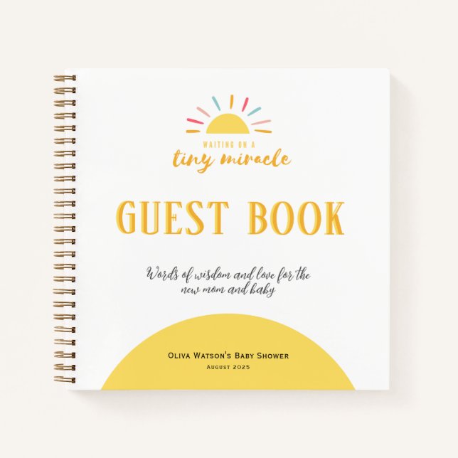 Libro de invitados, Baby Shower Tiny Miracle Sunsh (Anverso)