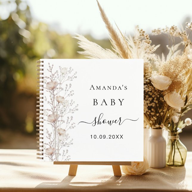 Libro de invitados Baby Shower wildflowers beige c (Subido por el creador)