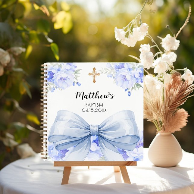 Libro de invitados Baptism blue bow florboy (Subido por el creador)