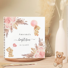 Libro de invitados baptism pampas pasto rosa teddy