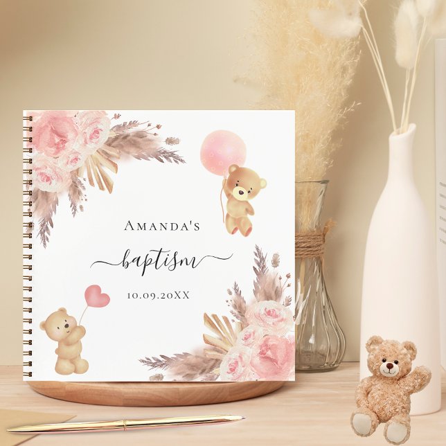Libro de invitados baptism pampas pasto rosa teddy (Subido por el creador)