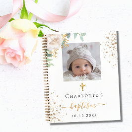 Libro de invitados Baptism personalizado foto flor
