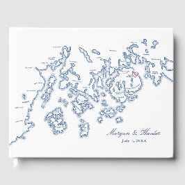 Libro de invitados Bar Harbour - Mapa de Maine de