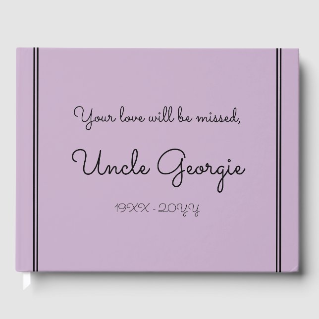 Libro de invitados básico y mínimo para funerales/ (Anverso)