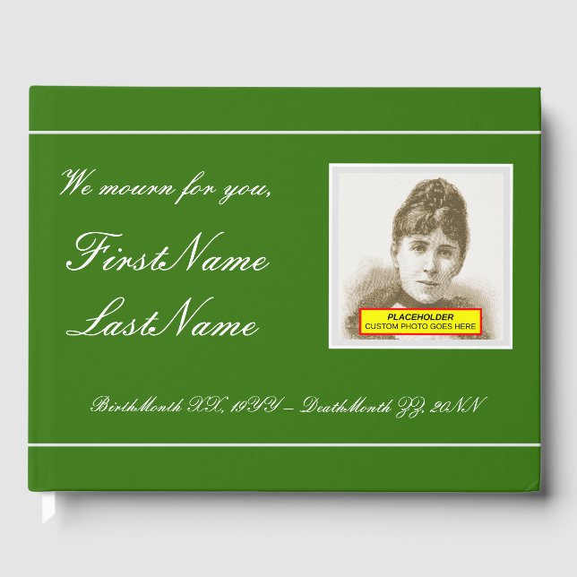 Libro de invitados básico y personalizado funeral/ (Anverso)