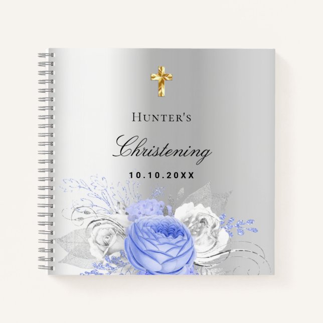 Libro de invitados bautizando niño azul florines p (Anverso)
