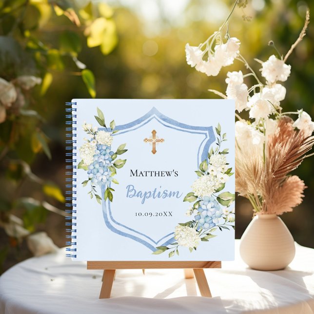 Libro de invitados bautizo cresta flores azules ni (Subido por el creador)