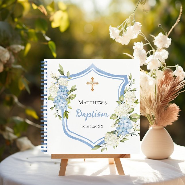Libro de invitados bautizo cresta flores azules ni (Subido por el creador)