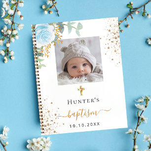 Libro de invitados bautizo personalizado foto niño