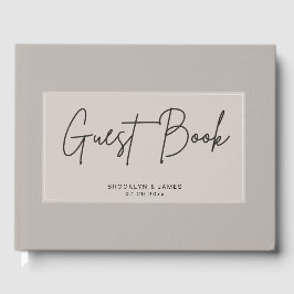 Libro de invitados Beige Minimal Boda