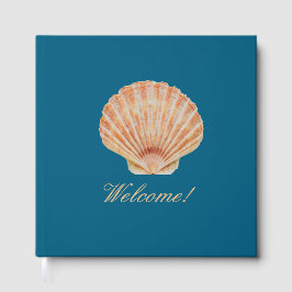Libro de invitados "¡Bienvenido!" con concha de vi