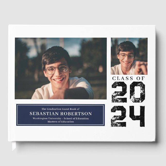 Libro de invitados Blue and White de la Escuela de (Anverso)