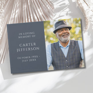 Libro de invitados Blue Gray Photo Memorial