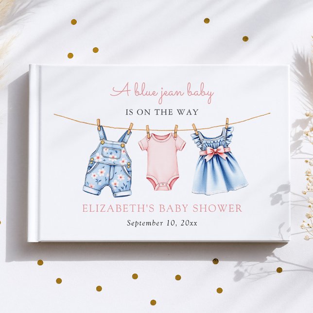 Libro de invitados Blue Jean Chica Baby Shower (Subido por el creador)