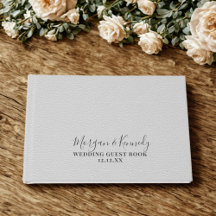 Libro de invitados Boda con aspecto de cuero gris