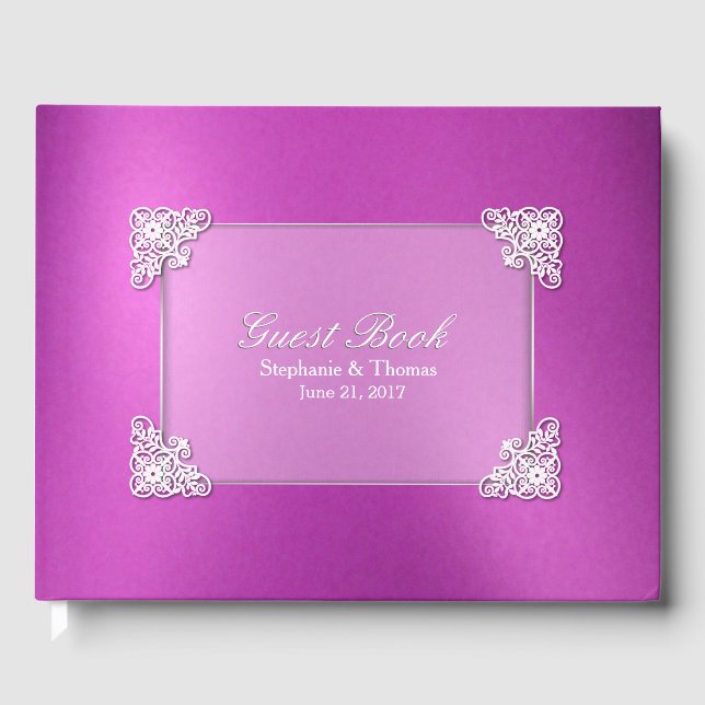 Libro de invitados Boda con aspecto de Relieve met (Anverso)