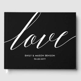 Libro de invitados boda con caligrafía de amor