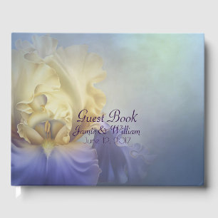 Libro de invitados Boda de iris morado y amarillo