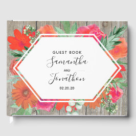 Libro de invitados Boda de marco floral con aroma